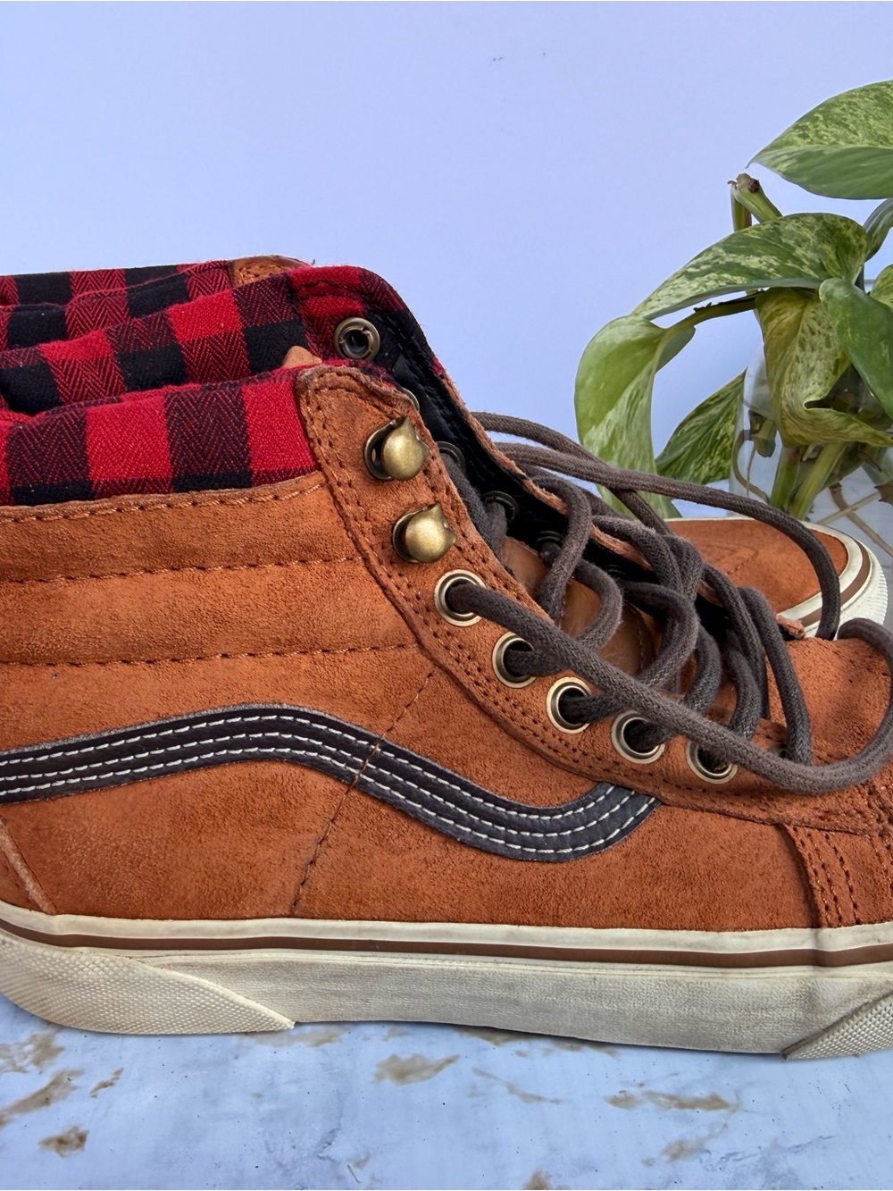 Vans Sk8-Hi MTE Suede Buffalo Plaid Sneakers men’s size 6 women’s size 7.5